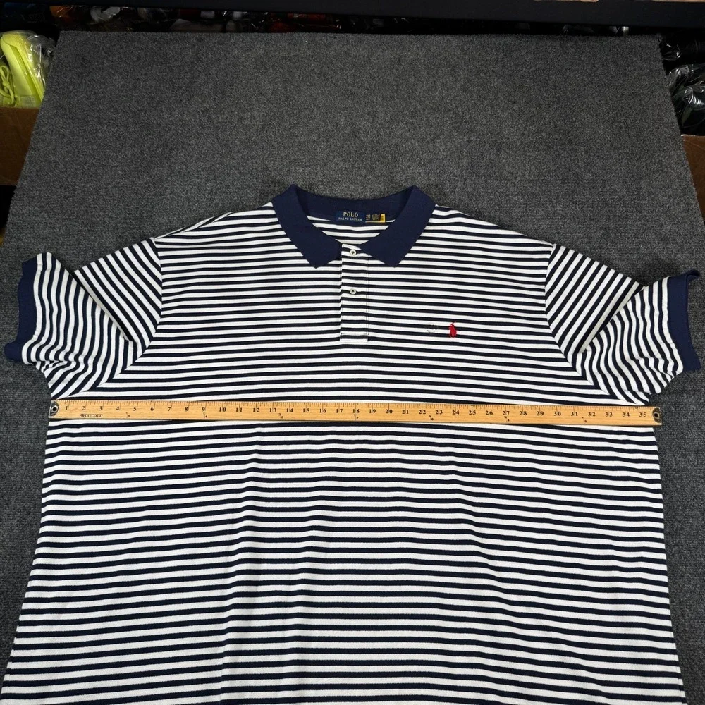 Polo Ralph Lauren Polo Shirt Mens 6XB 6XL Mesh White Navy Striped Red Pony NEW